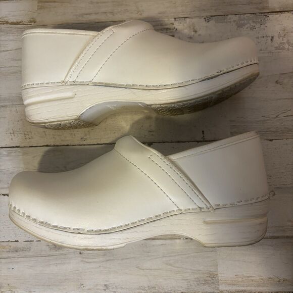Dansko White Leather Professional Box Clogs Shoes Nursing Women’s 40/9.5-10 - Picture 3 of 14